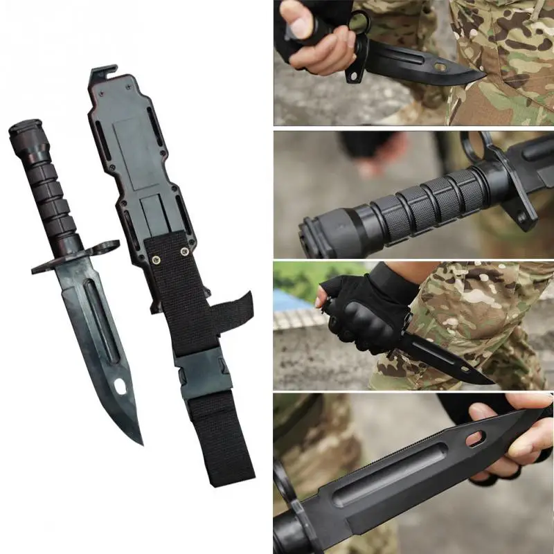 

Tactical Training Dagger Cosplay Props Sheath Plastic ABS Plastic Plastics Hunting Knife War Film Rubber Blade Knife NEW