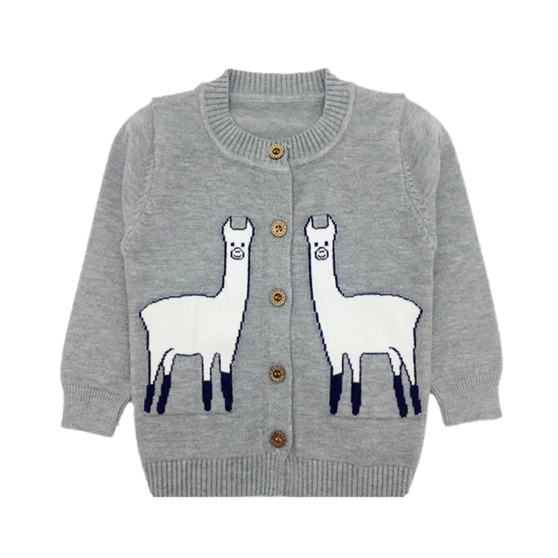 Casual Cotton Baby Sweater Cardigan Cartoon Alpaca Sweater For Girls Long Sleeve O-Neck Boys Sweater Knit Cardigan Kids Clothes (11)