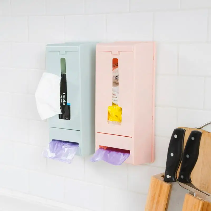 

Creative Plastic Storage Racks Hanging Garbage Bag Box Kitchen Debris Collection Box Garbage Bags Holders Kitchen Organizer