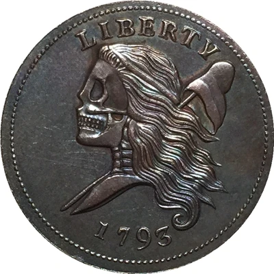 

Hobo Nickel 1793 HALF CENT copy coins
