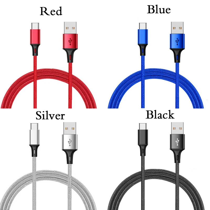 

Nylon Braided USB Type C Cable For Samsung S9 S8 2A Fast Charge Type-C USB C Cable for Xiaomi Mi 8 6 Mi A1 USBC Data Cord