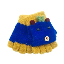 Новинка года; детские перчатки для малышей; Милые утепленные Лоскутные теплые зимние перчатки для девочек и мальчиков