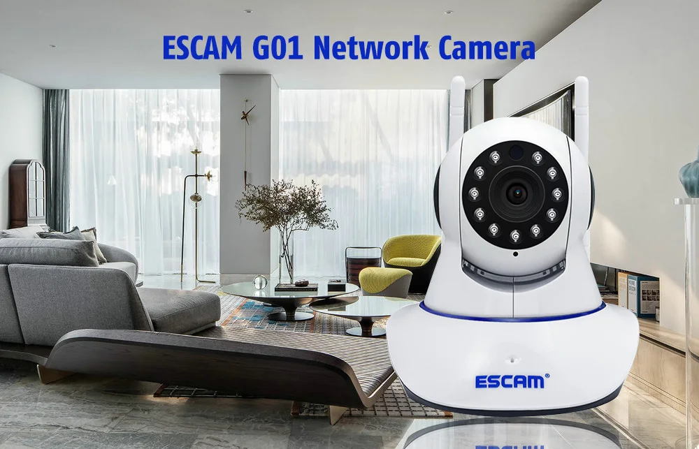 ESCAM G01 1080P ip-камера с дистанционным просмотром, обнаружение движения, PTZ/наклон, Wi-Fi камера с поддержкой ONVIF, двусторонняя связь, ИК, ночное видение