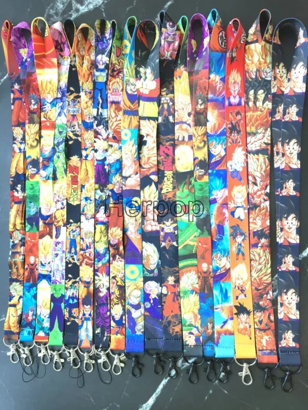 

1pcs Popular cartoon Japanese anime Dragon ball Key Lanyard Badge ID Cards Holders Neck Straps with Keyring Gifts Party Favors