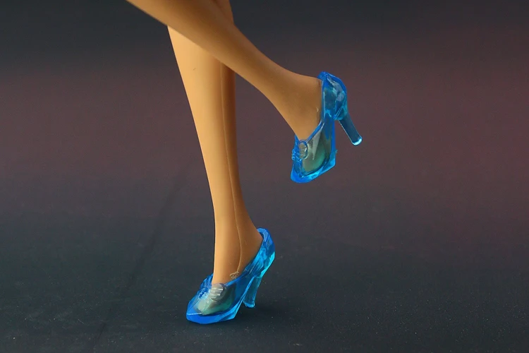 Doll Shoes Crystal Blue For Barbie Cinderella