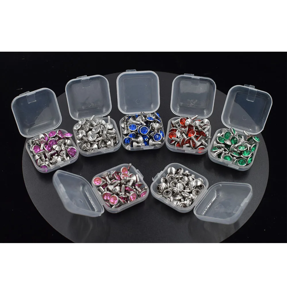 

50 sets of each package. diamond clasp.8mm tape rivets. Sided rivet. DIY accessories. Double-sided rivet . Many colors
