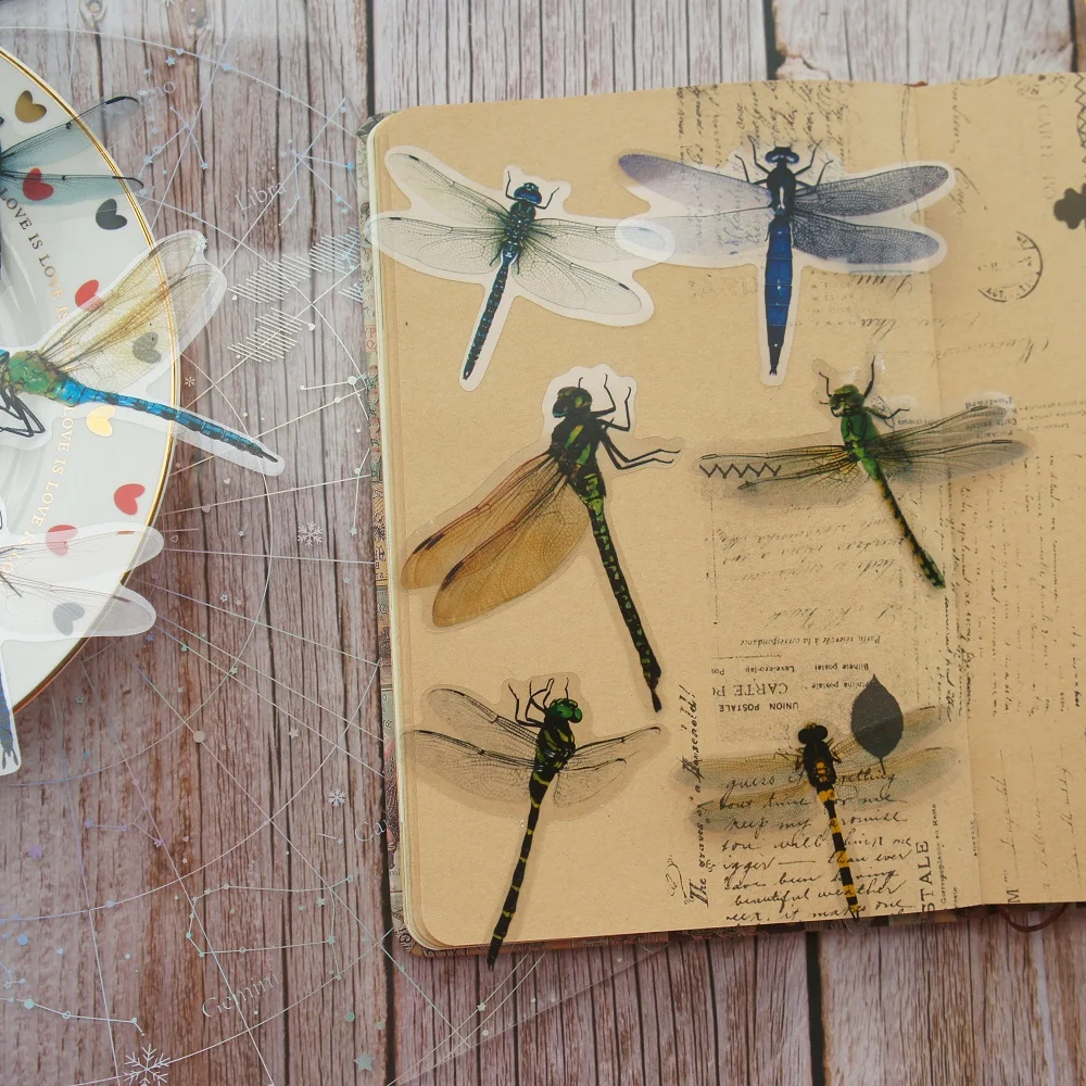 28pcs Insect Theme Dragonflies In Summer Style PVC Sticker Scrapbooking DIY Gift Packing Label Decoration Tag cartoon stickers decorative stickers self adhesive stickers custom stickers stationery stickers anime stickers paper stickers adhesive stickers decorative labels stickers animal stickers