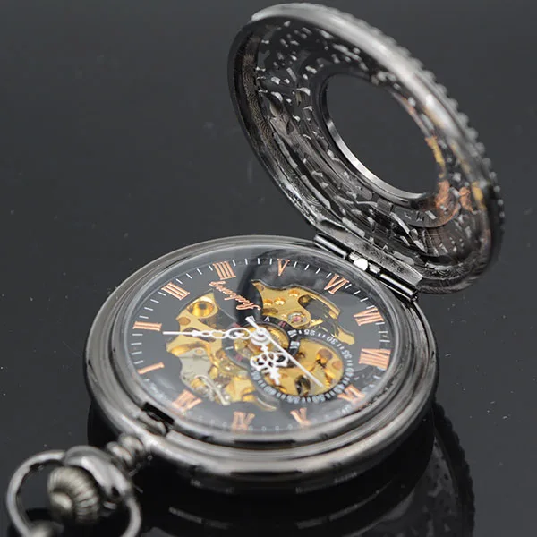 Стимпанк карманные часы новый дизайн роскошные часы модные скелетные часы ручной Ветер Механические карманные часы