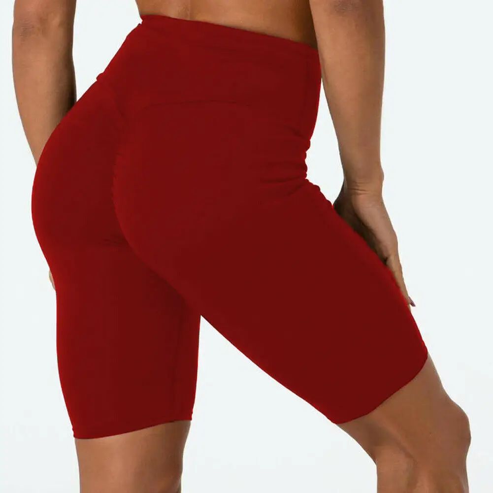Женские повседневные велосипедные шорты, шорты для танцев, шорты из лайкры для активного отдыха - Цвет: Красный