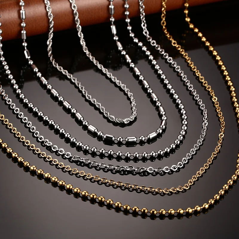 Vnox DIY цепи Цепочки и ожерелья Нержавеющая сталь Для женщин Для мужчин изделия змея круглый Бусины и бисер для Кулон Интимные аксессуары