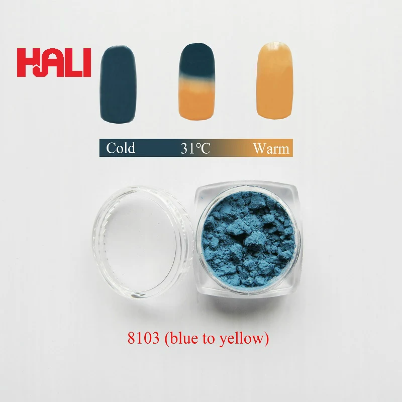 

SELL thermochromic powder,heat sensitive,color to color thermochromic pigment,31C blue to yellow,1 lot=10gram free shipping.