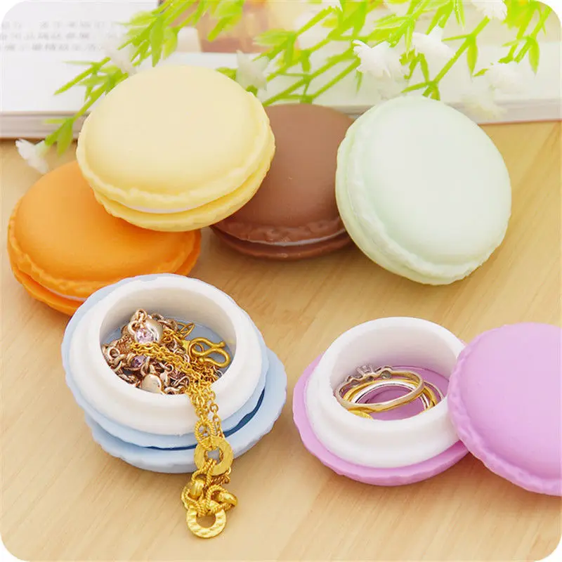 

2017 New 4 Color Mini Macarons Box For Jewelry Earring Ring Outing Storage Boxes
