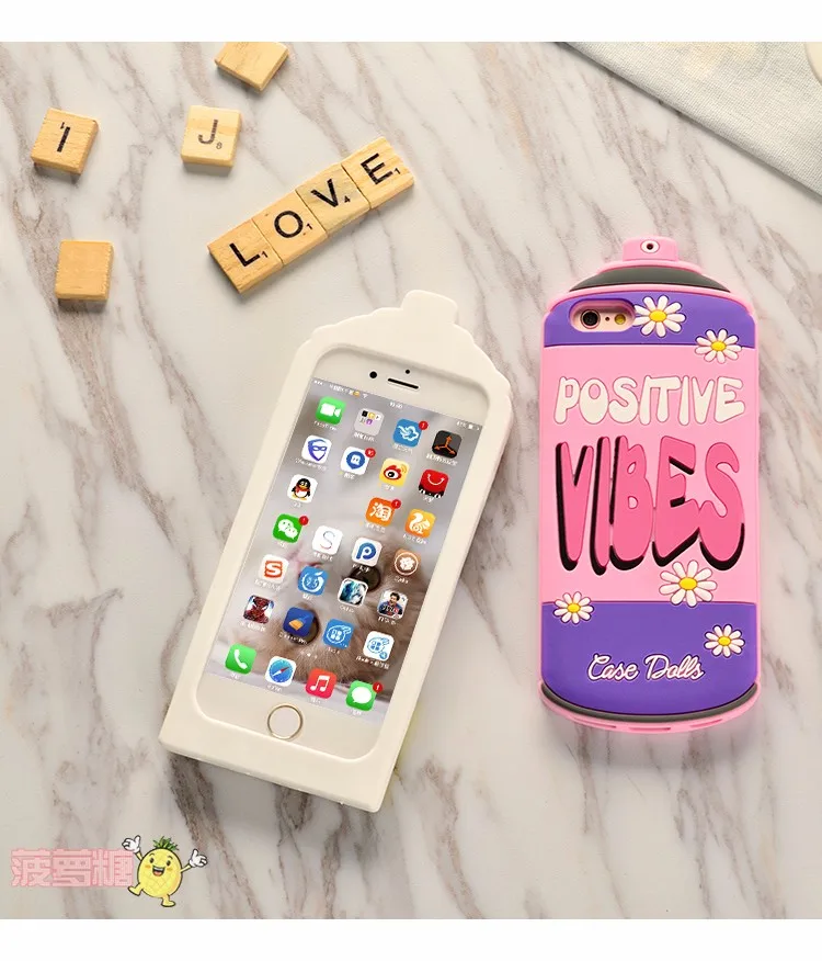Yeuzoe Новый Postive Vibes бутылка репеллент спрей 3D Силиконовый чехол для iphone 6 защитный чехол для iphone 6s чехол Yeuzoe Новый Postive Vibes бутылка репеллент спрей 3D Силиконовый чехол для iphone 6 защитный чехол для iphone 6s чехол