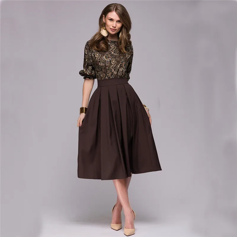 Floral Printed Dress 2018 New Fashion Women Autumn Spring Christmas Casual Elegant Prom Long dresses Fall Party Elegant Vestidos Dresses