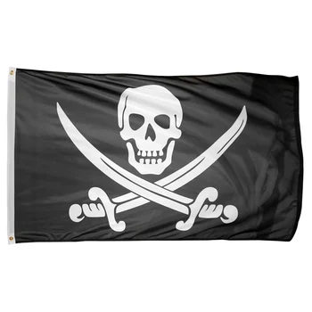 

1pcs Skull Bones Jolly Roger Skull Crossbones Flag home decoration Grommets Pirate Flags Event Party Supplies kid toy 90x150cm