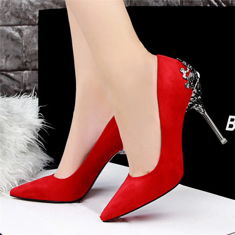 red silver high heels  (25)