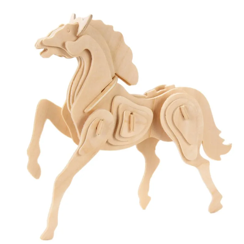 

fancy toy for children ，Horse model， split joint wooden toy manual dexterity