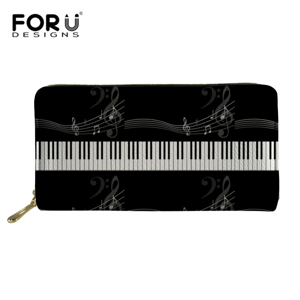 FORUDESIGNS, para mujer con estampado de Piano y música, Cartera de gran capacidad, monedero para mujer, monedero de dama a la moda| Carteras| AliExpress