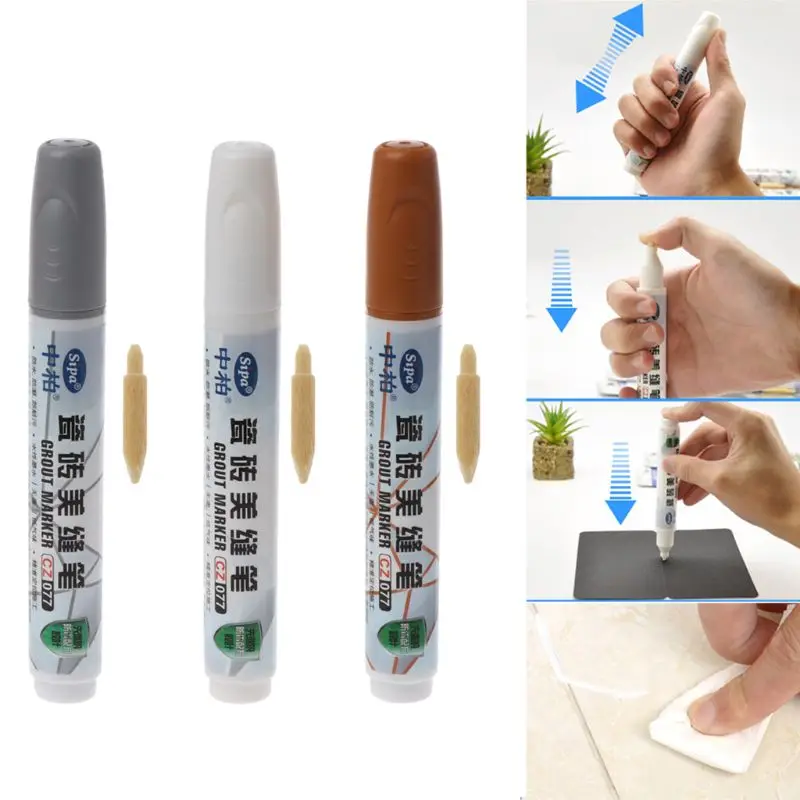

1pcs New Grout Pen Tile Gap Repair 3 Colors Pen White Tile Refill Waterproof Mouldproof --Grey colour