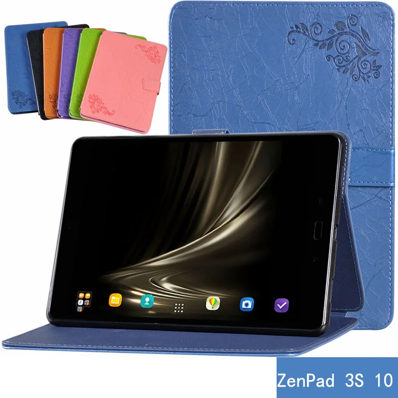 Ультратонкий чехол-книжка из искусственной кожи с цветочным принтом для Asus Zenpad 3S