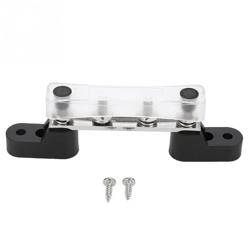 

4 Studs Buss Bar Terminal Electric Terminal Junction Block 100Amp 12~48 V Buss Bar Stud Terminal Stainless Steel Car Accessories