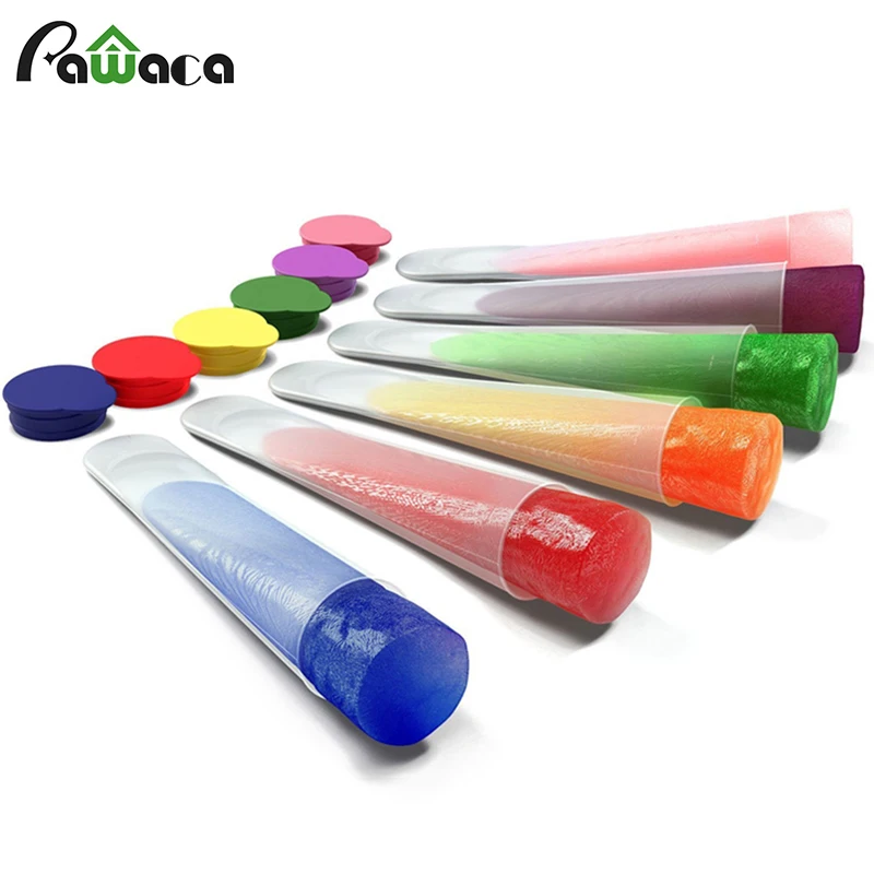 

6pcs Silicone Ice Pop Mold Set Ice Pop Maker Moulds Popsicle Molds with Lid ce Cream Makers Push Up Jelly Lolly Pop For Popsicle