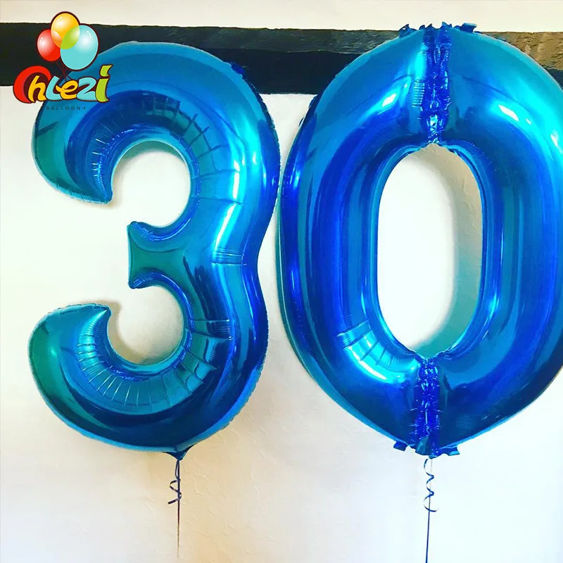 40 дюймов розовый и голубой номер фольгированные шары Свадебные украшения на день рождения надувные festa casamento вечерние принадлежности цифра Гелиевый шар