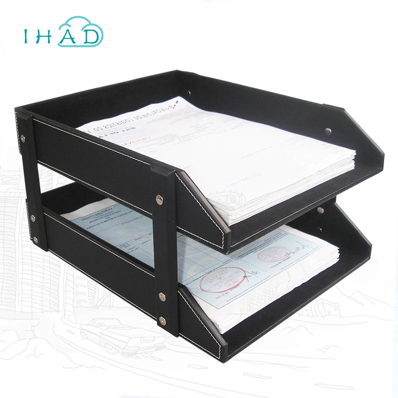 High Grade Pu Leather File Box Office Record Holder Desktop High Grade Pu Leather File Box Office Record Holder Desktop Cabinet Stationery Organizer Container Multi Functional Cask