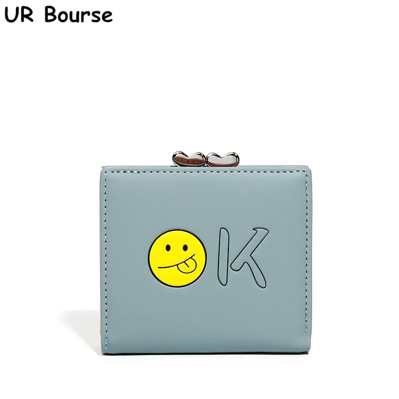 

UR BOURSE New Female Simple Buckle Pu Leather Coin Purse Women's Large-capacity Card Holder Ladies Multi-functional Short Wallet