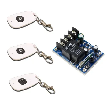 

Hot Sale 30A 1CH Wireless Remote Control Switch System Receiver & 3pcs White Transmitter Wide Voltage DC 12V 24V 36V 48V
