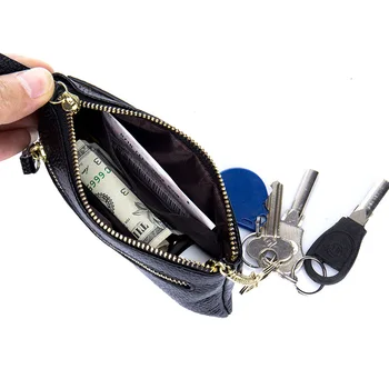 

New Women Coin Wallets Genuine Leather Female Coin Purse Zipper Change Money Wallets Ultra-thin Mini Key Holder Ladies