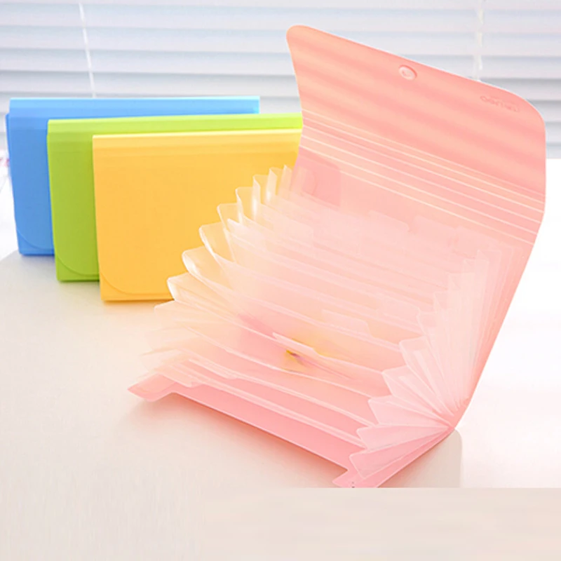 2pcs Multifunction A6 Accordion Style Bills Receipt File Document Bag