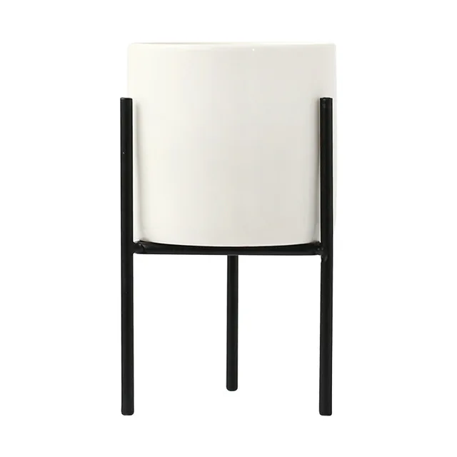 metal geométrico vaso quadro alto suporte três
