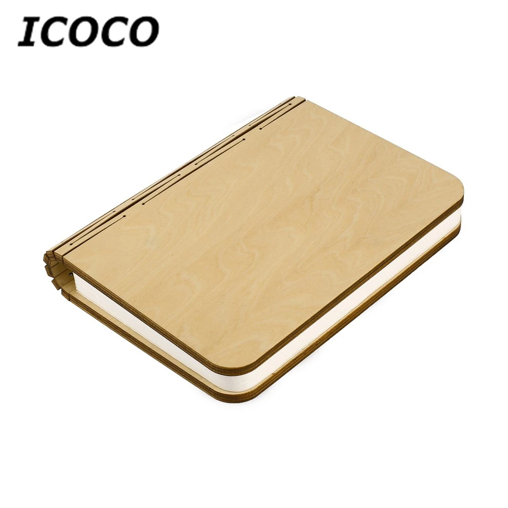 ICOCO USB светодиодный складная деревянная книжная лампа Магнитная Ночной