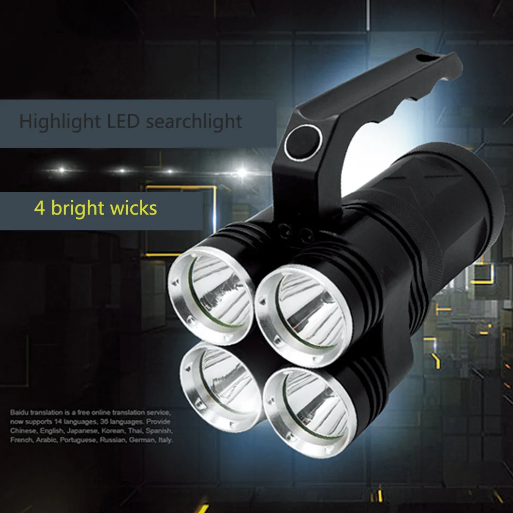 

Portable Light 4 *T6 Camping Light Searchlight Portable Light Patrol hunting essential long-range 500 meters