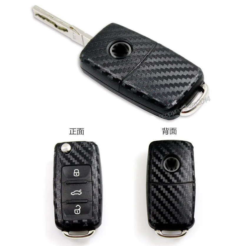 

Auto Key Carbon Fiber Scratch-proof Cover Case Film Sticker Decal For Volkswagen VW polo passat b5 b6 golf 4 5 6 jetta mk6