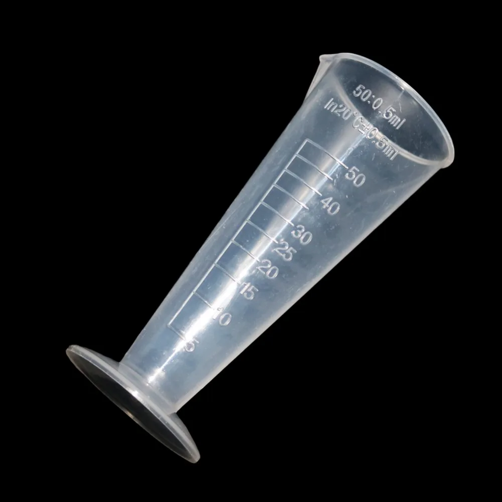 Glass Measuring Cylinder Plastic Measuring Cylinder 50ml Cone Plastic Measuring Cylinder Graduated Measuring Cylinder Tools Chemistry Laboratory Test School Supplies 1 Pcs