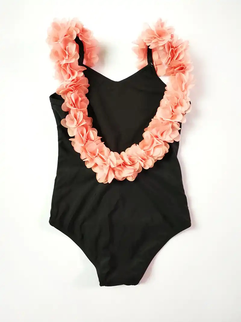 swimsuit with flowers on the back