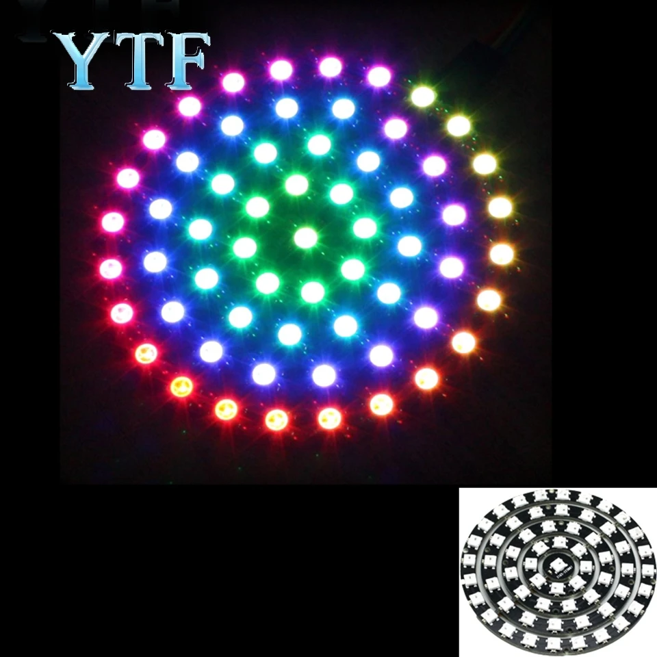 61 битная 61X WS2812 5050 RGB светодиодная кольцевая лампа со встроенными