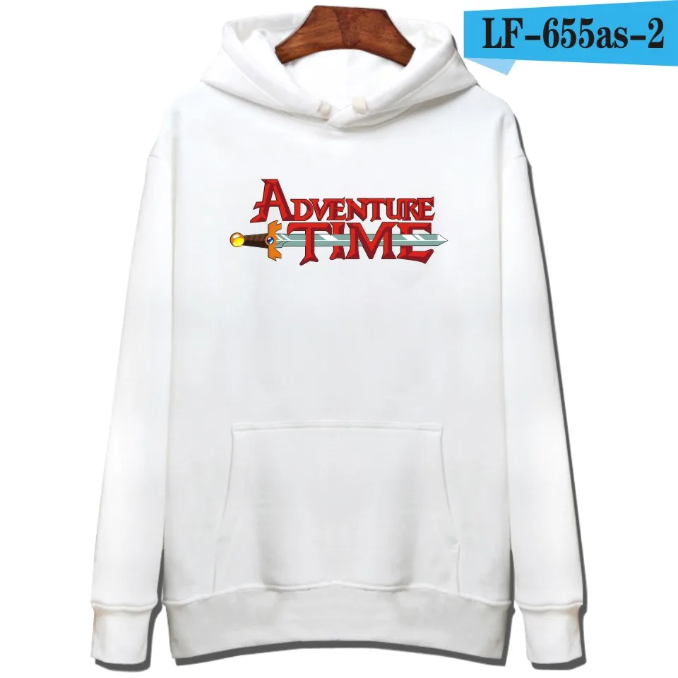 Горячая Распродажа, толстовки с капюшоном Adventure Time, худи для мальчиков и девочек, черный Свитшот Adventure Time, осенне-зимние топы в стиле хип-хоп, Harajuku Polluvers - Цвет: white