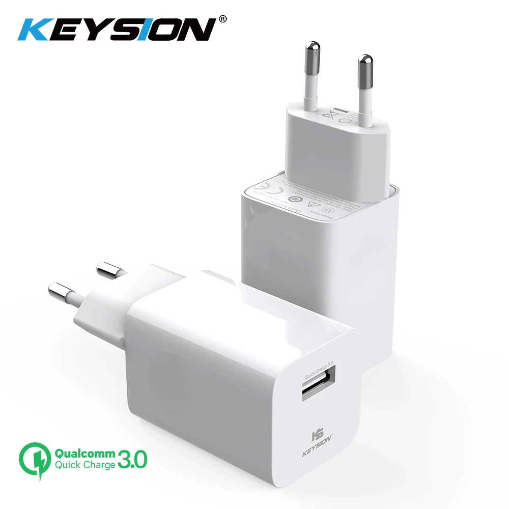

KEYSION 24W Quick Charge 3.0 USB Charger QC3.0 Travel Wall Mobile Phone Charger for iPhone Huawei Xiaomi 12V 2A Fast Charging