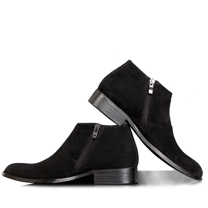 

Genuine leather zipper British business leisure fashion shoes men cowhide chelsea boots mens dress boots men snow boots velvet