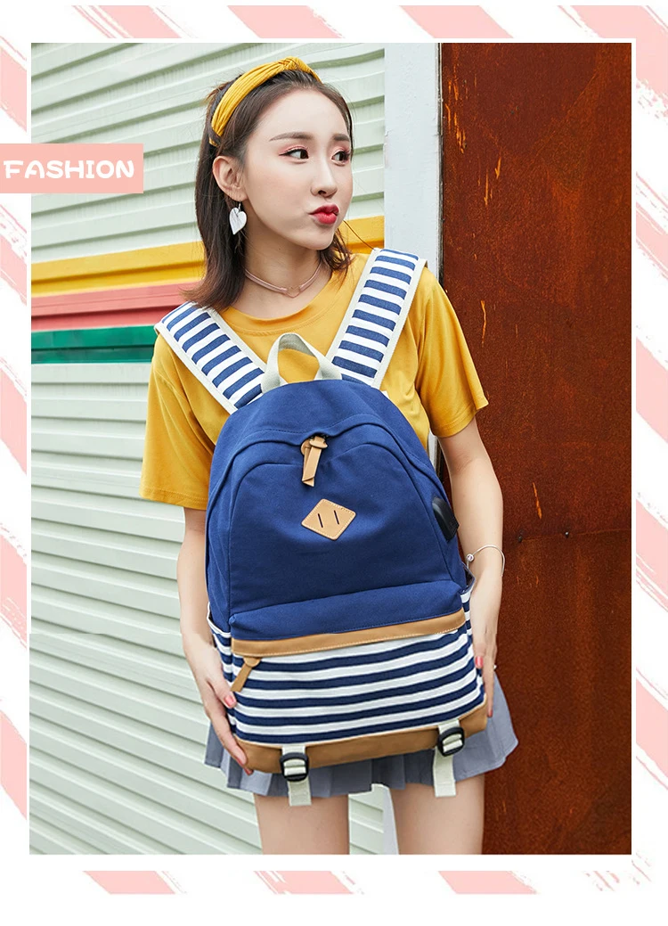 2 комплекта, USB школьные сумки для девочек-подростков, рюкзак для ноутбука, сумка для женщин, рюкзаки для телефона, сумка в полоску с принтом, mochila escolar