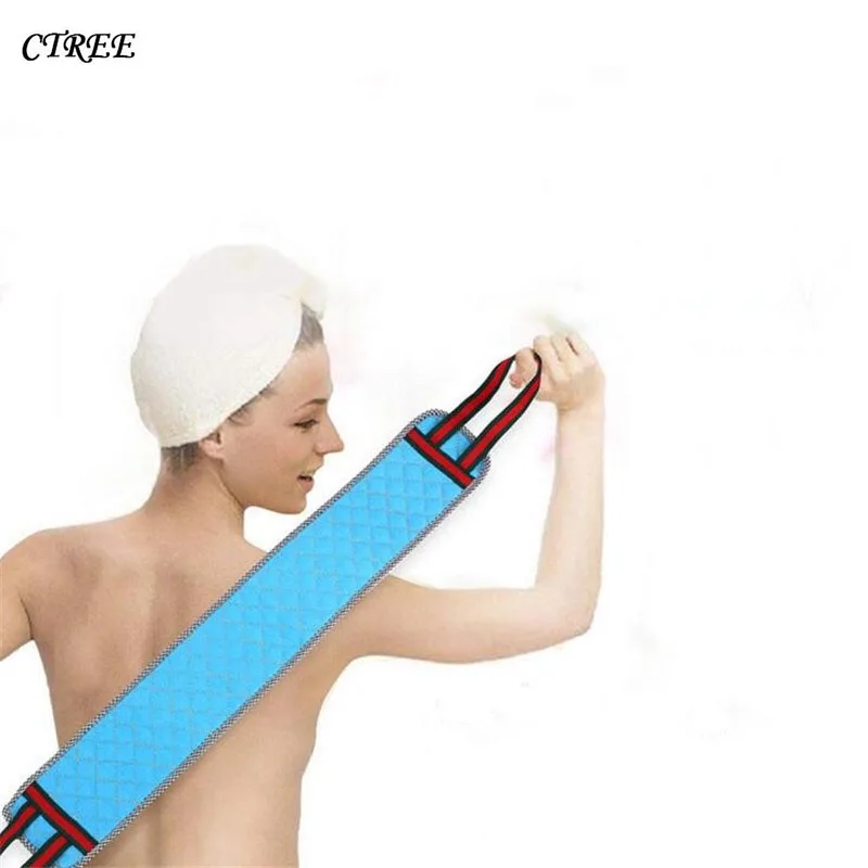 CTREE 1 قطعة حمام التراجع حزام سحب حزام منشفة العناية بالبشرة فرشاة استحمام التقشير غسل طويل قوي منشفة فرشاة 10 مللي متر * 85 مللي متر حمام C02