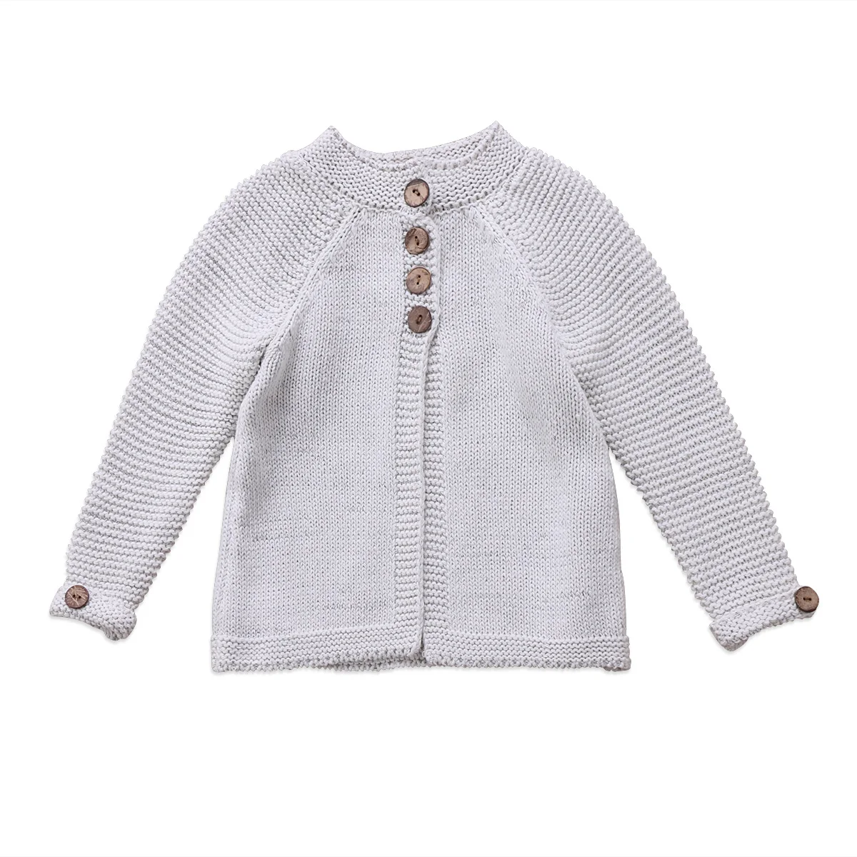 Новое поступление, зимние свитера, пальто, детский плащ для маленьких девочек, теплые свитера, Детская шерстяная вязаная одежда, От 1 до 8 лет - Цвет: Серый