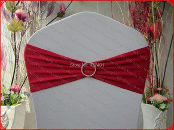 

Dark Red Single Layer Spandex/Lycra/Expand Band/Cover With One Row Round Diamond Buckle&Pin For Wedding Party Decorations