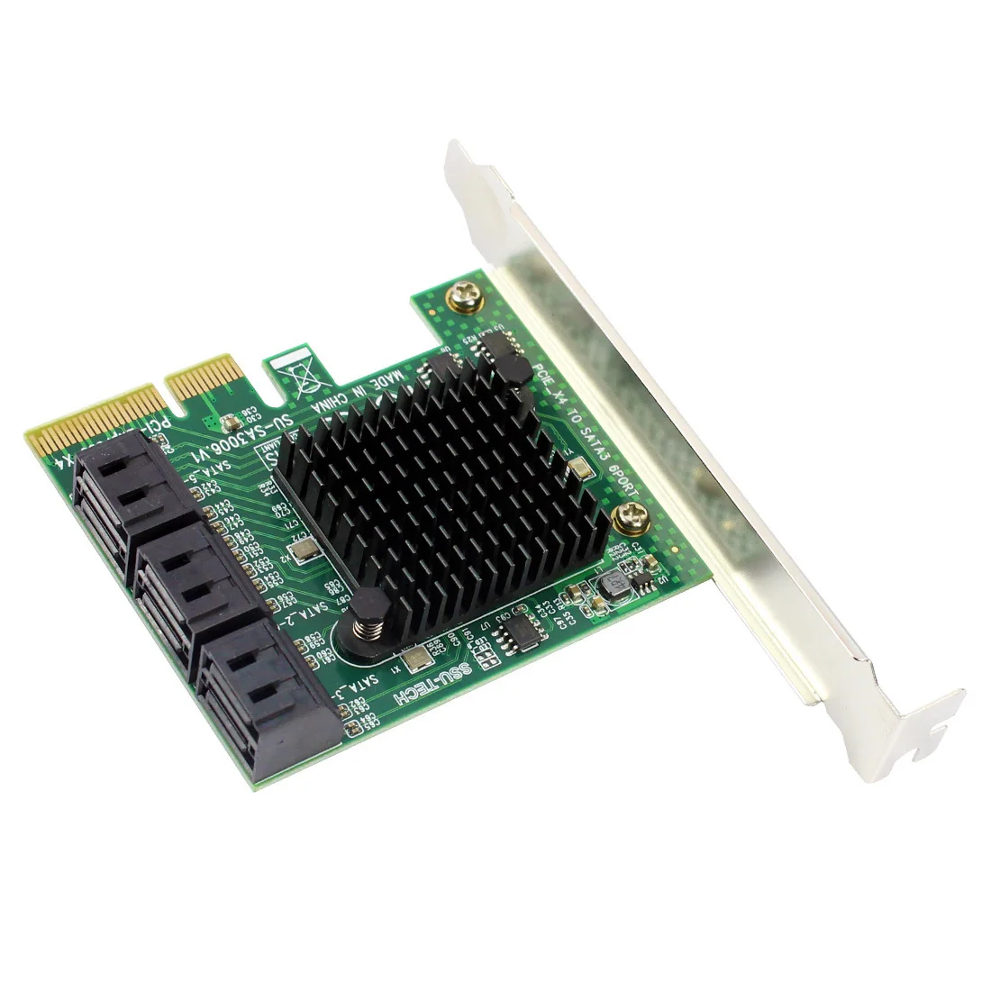 Pcie для Sata карта Pci-E адаптер Pci Express для Sata3.0 карта расширения 4 порта Sata Iii 6G для Ssd Hdd Ipfs Mining