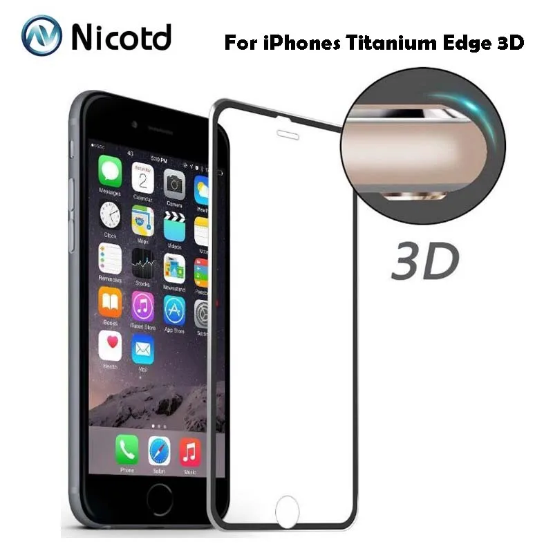 9H 3D Volle Abdeckung Gehärtetem Glas für Apple iphone 6 6s Plus Titan Schutz Film Screen Protector