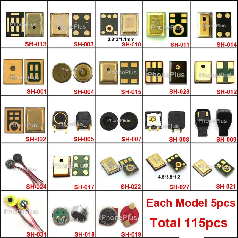 23 модели 115 шт. микрофон microfon Mikrofon передатчик внутренняя Mic Ремонт Часть для мобильного телефона общего универсальный Совместимость