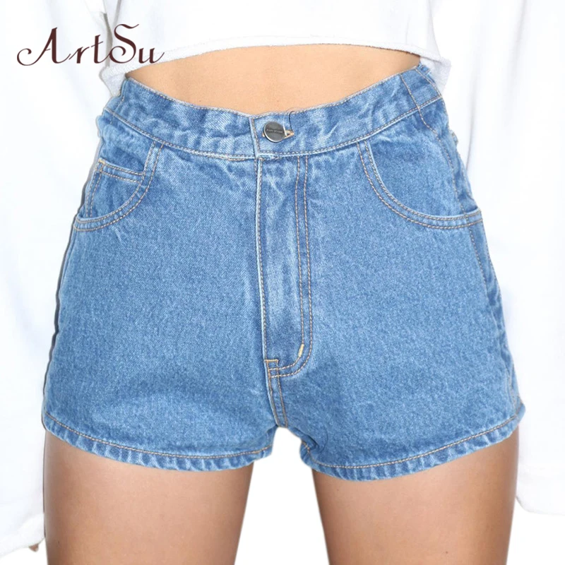 ArtSu, джинсы с высокой талией, женские, на шнуровке, сексуальные, пуш-ап, джинсы, для девушек, синие, джинсовые шорты, уличная одежда, Vaqueros Mujer, мuss20054